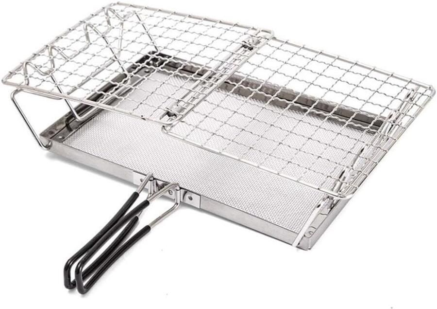 Opvouwbare Broodrooster Camping Toaster Outdoor Koken Snelle Verwarming Verstelbare Grootte Zilverkleurig