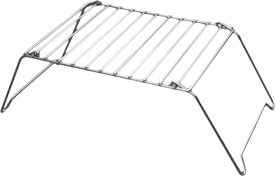 Vouwgrill Basic Camping Grill Buiten Koken Compact Opvouwbaar 29x21.5cm Zilver