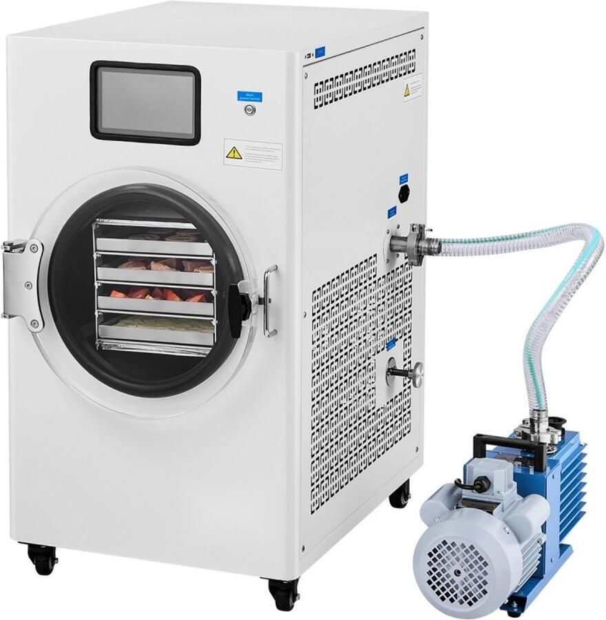 Vriesdroger voor voedsel Vriesdroogmachine Capaciteit 4-6 kg 4 lagen Instelbare temperatuur en tijd Wit