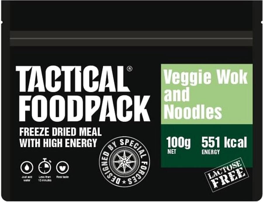 Vriesgedroogde Vegetarische Wokmaaltijd met Noedels voor Buitenactiviteiten