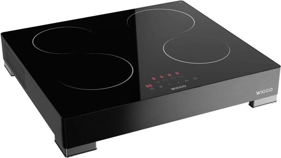 Vrijstaand inductiefornuis 60 cm 4 kookzones aanraakbediening zwart glas 5 jaar garantie