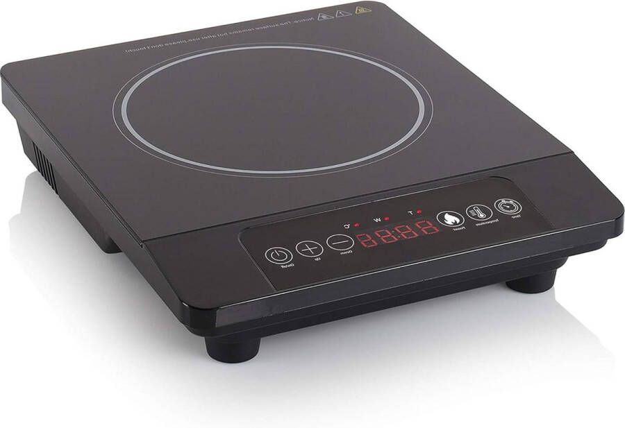 Vrijstaande Electrische Kookplaat 1 pit inductie Digitaal display 2000 Watt Zwart Krachtige Werking