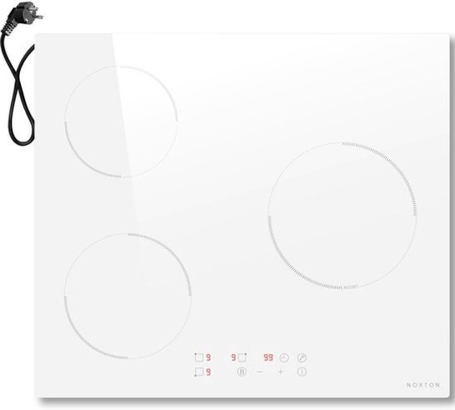 Vrijstaande Inductiekookplaat 3 Platen 3500 W Vermogen 60 cm Breedte Glas Keramiek Oppervlak Elektrisch Koken
