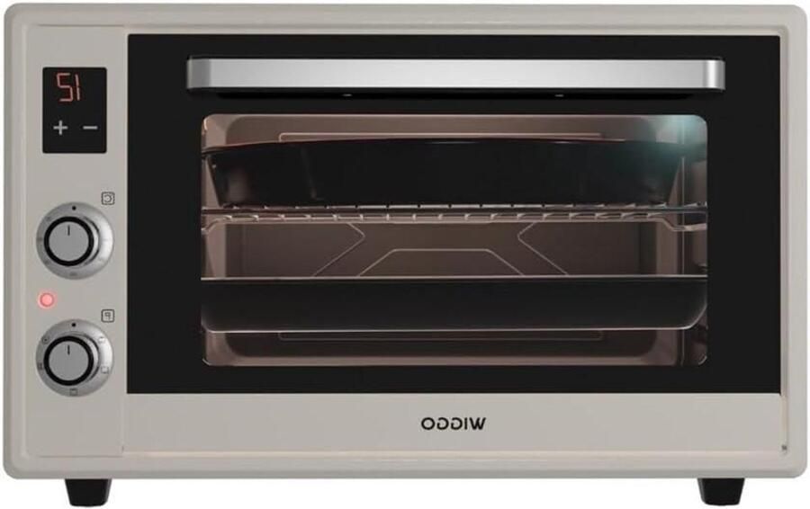 Vrijstaande Mini Oven Aanrechtoven Compact Thuis Koken Royale Inhoud 65 Liter Creme