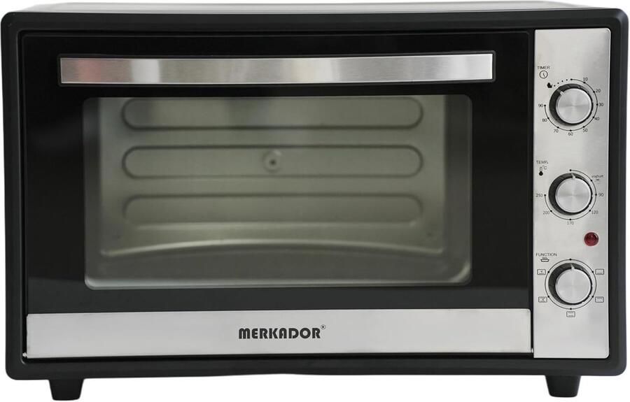 Vrijstaande Oven 60 Liter 2000 Watt RVS Hetelucht Gemakkelijk Schoon Te Maken