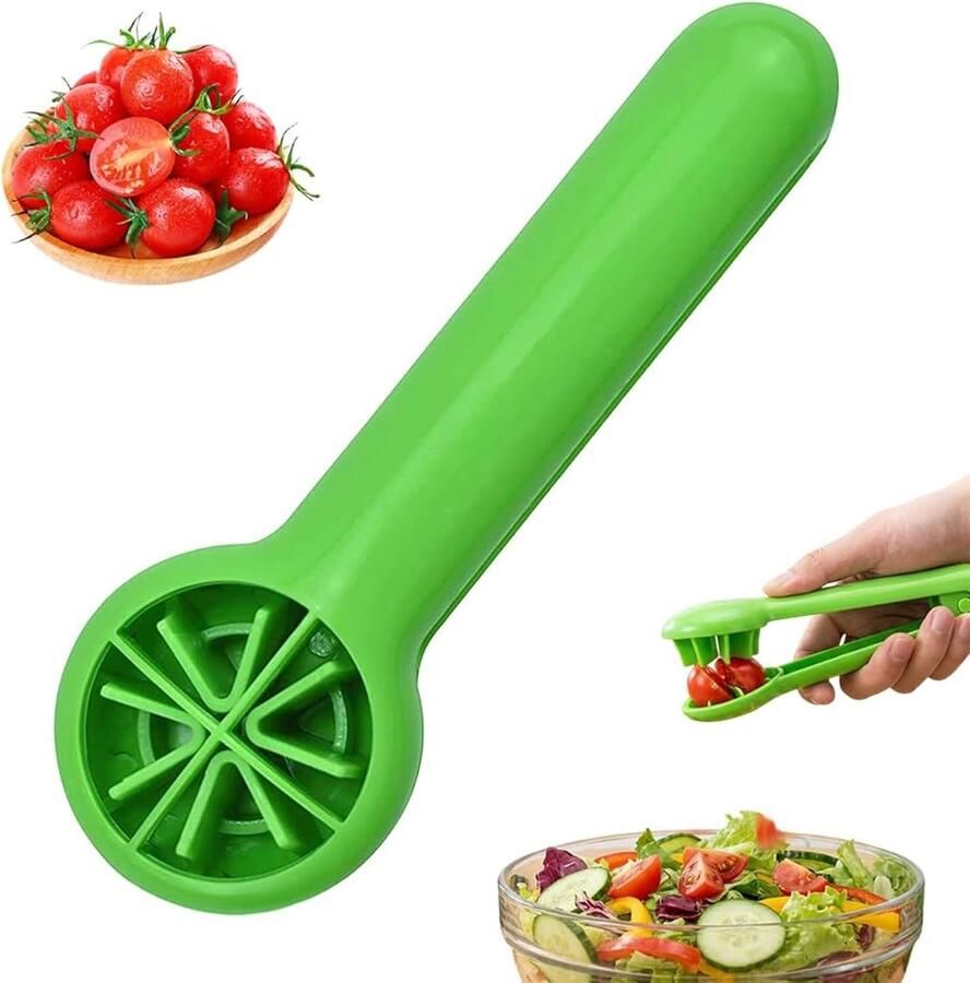 Vruchtensnijder Groen 13 x 5 x 10 cm Veilig en Eenvoudig in Gebruik Voor Druiven en Tomaten