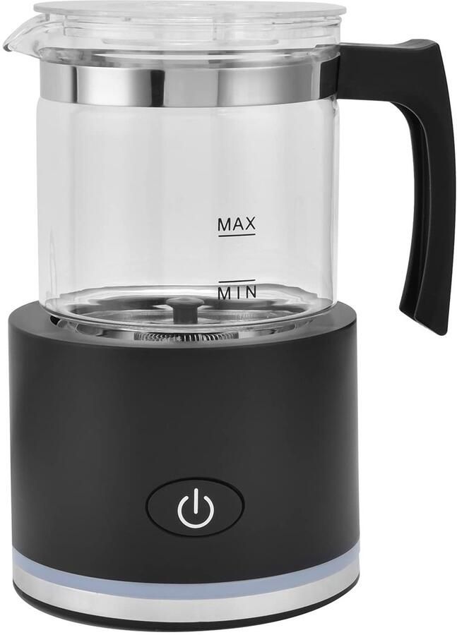 Allecto Melkopschuimer Handheld elektrische melkopschuimer Snelle en stille werking Glas zwart Voor cappuccino en latte 700 ml capaciteit