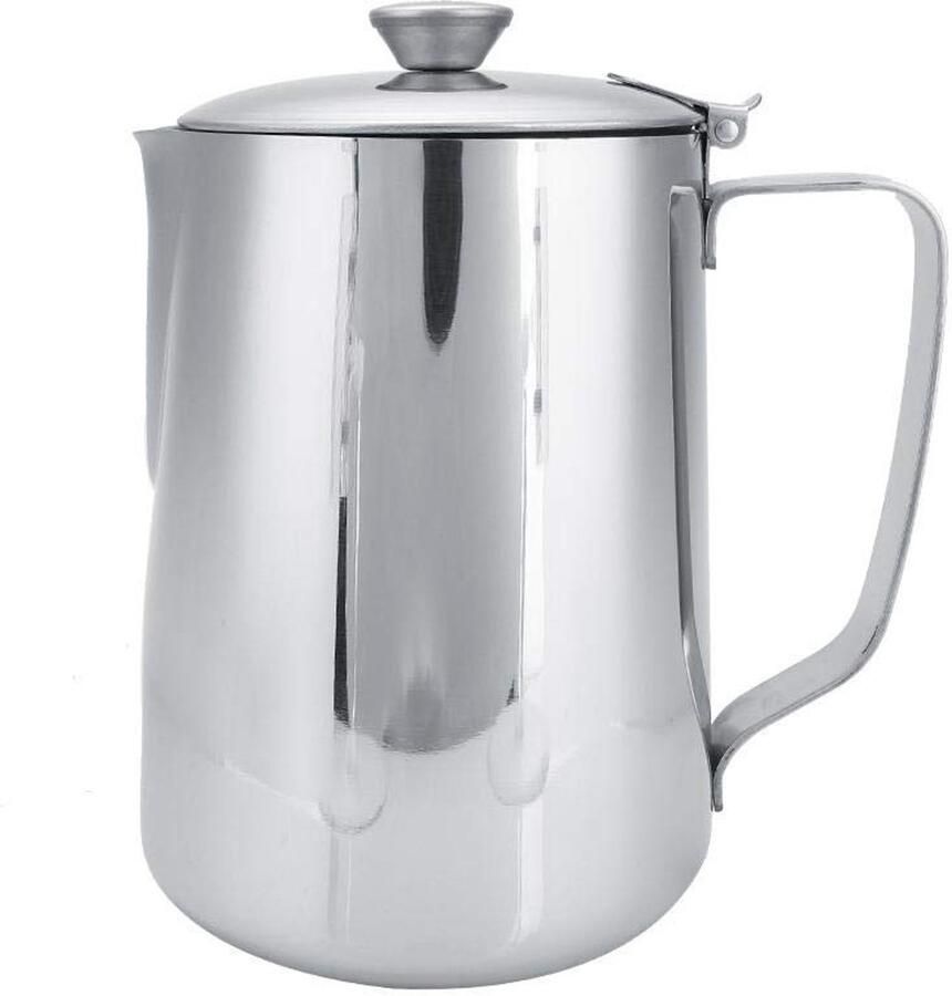 Allecto Opschuimbeker Melkopschuimer Roestvrijstalen ontwerp 1000ML Perfect voor latte en espresso Ideaal voor koffieliefhebbers