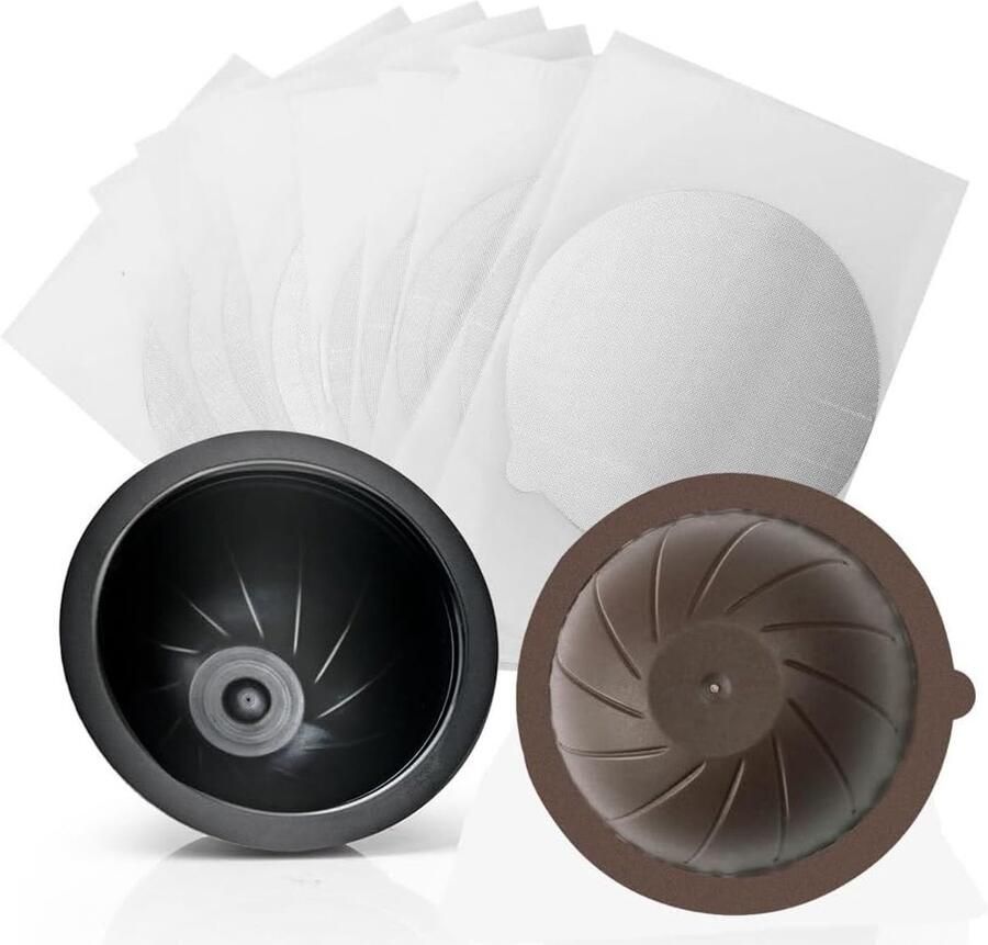 Vulbare en Herbruikbare Koffiecapsules voor Espresso 1x 230ml en 1x 150ml met 100 Wegwerp Aluminium Folies voor Koffiezetten