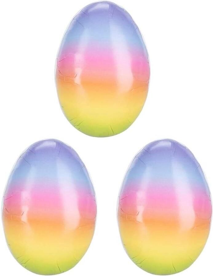 Vulbare Paaseieren Decoratie Eieren Paas Verrassingen Kleurverloop Design 9 cm Hoog Regenboog
