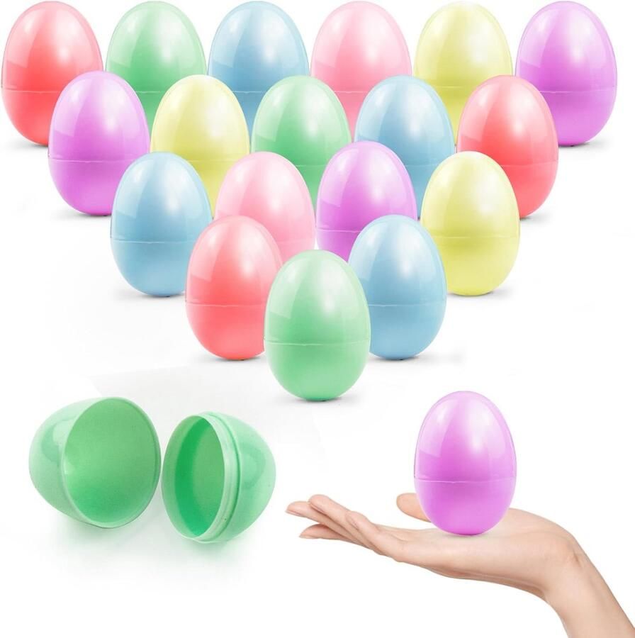 Vulbare Paaseieren Kleurrijke Plastic Eieren Paasfeest Decoratie 48 Stuks Set 6 x 4 cm Macaron Kleuren