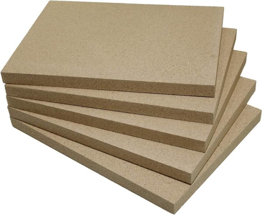 Vuurhaardplaat Vermiculiet Kachel Bekleding Oven Reparatie Hoge Temperatuur Bestendig 5 Stuks 30 mm Beige