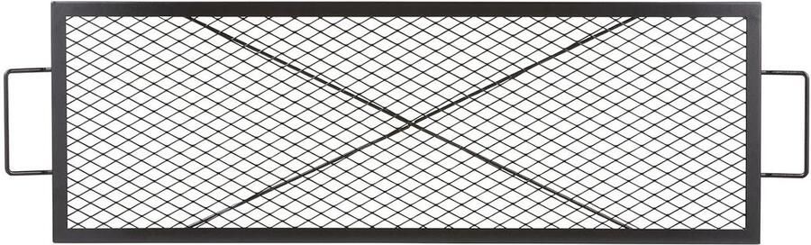 Vuurkorf Grillrooster Kampvuur Kookrooster Buiten Koken Heavy Duty Staal 44 x 15 Inch Zwart