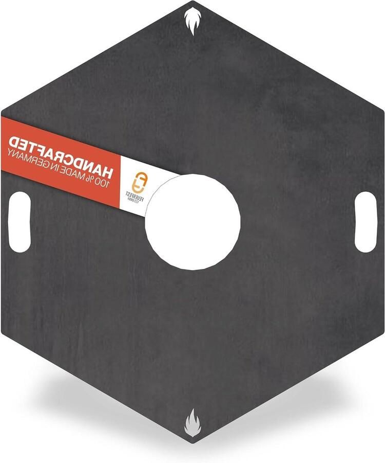 Vuurplaat Zeshoekig Grillring Plancha Buiten Koken Verschillende Temperatuurzones 80 cm Diameter Zwart