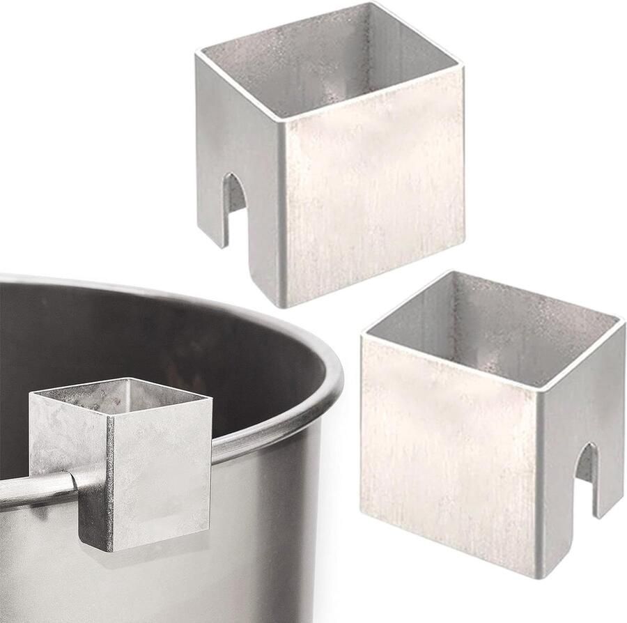 Vuurplaatafstandhouder Grillpanhouder Gelijkmatig Grillen Vaatwasmachinebestendig 3 stuks 5x5x5cm Zilverkleurig