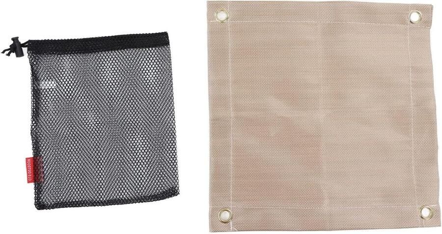 Vuurplaatsmat Vuurvast Grillmat Hittebestendig Buiten Koken Glasvezel Materiaal 18 x 17 cm Zwart
