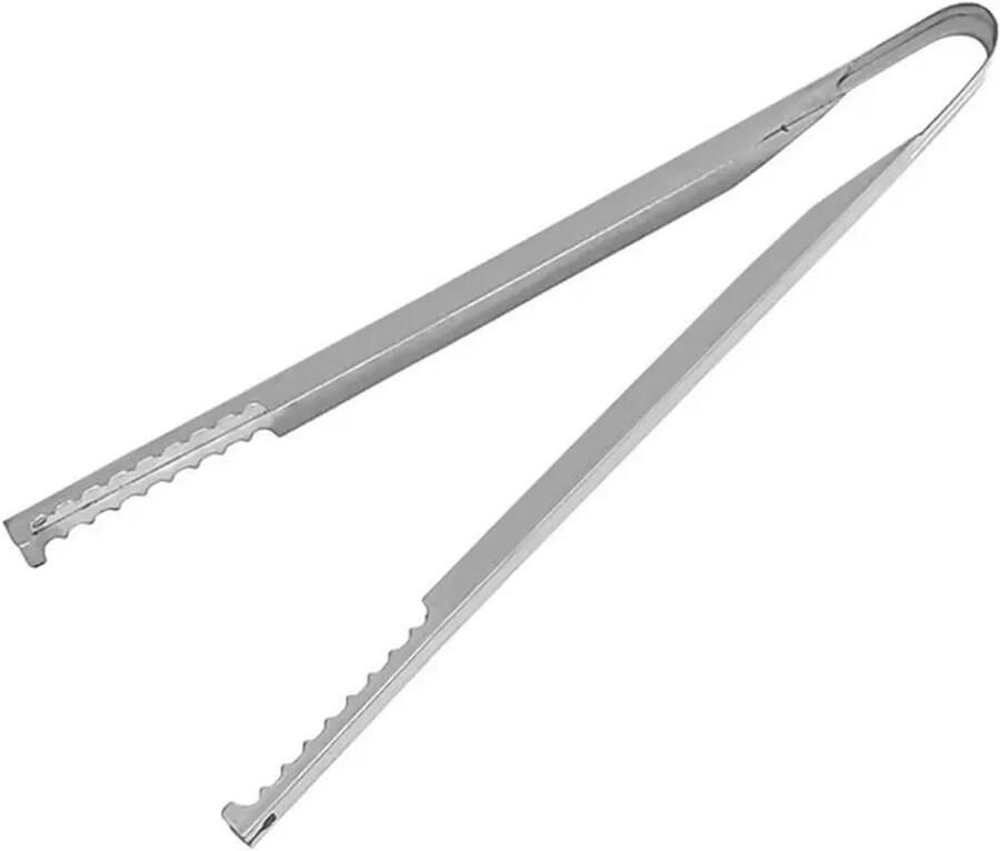 Vuurplaattang Grilltang Houtskooltang Barbecue Koken Hoge Temperatuur Bestendig 31 cm Zilver