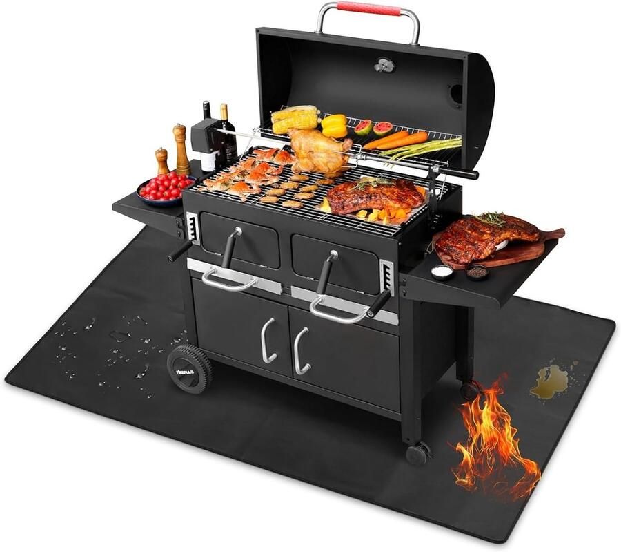Vuurvaste en Waterdichte Ondergrond voor BBQ Grill en Buitenhaard 76x52 Inch Oliebestendig en Beschermend Mat voor Buitengebruik