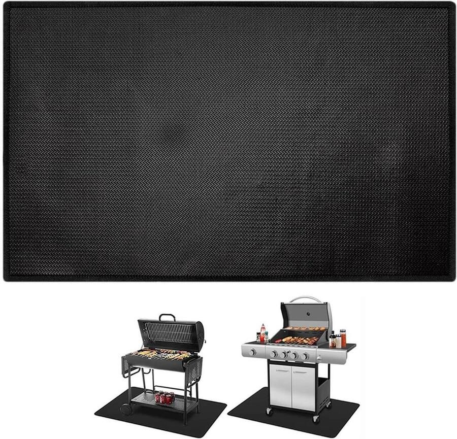 Vuurvaste Grillmat Hittebestendige Dekmat Terras Beschermen Hittebestendig tot 1000C 30x48 inch Grijs