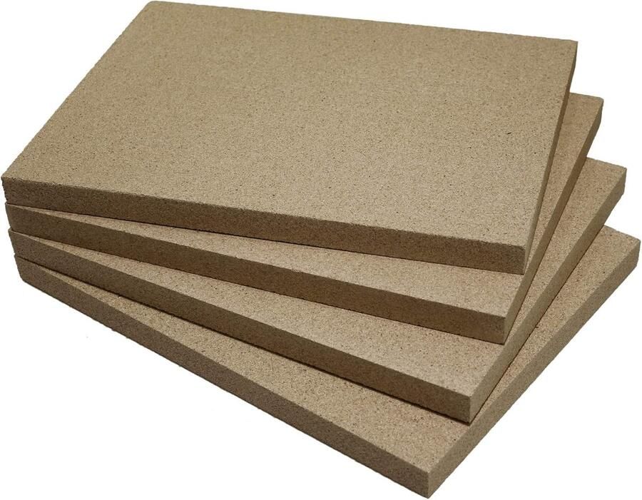 Vuurvaste Platen Haard Bekleding Oven Reparatie Lichtgewicht Stabiel 4 Stuks 25mm Beige