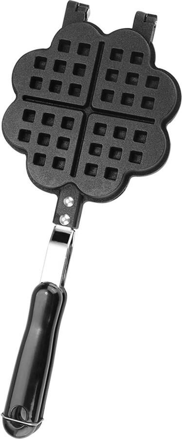 Wafel Bakvorm Hartvorm Wafelijzer Ontbijt Maken Dubbelzijdig Drukken 37x16x5 cm Zwart