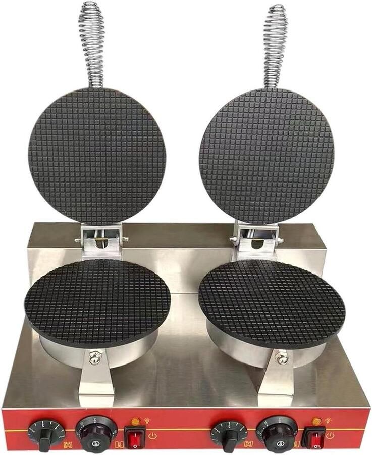 Wafelijzer Hoornmaker Crepes Desserts Maken Dubbelzijdig Verwarmen 25x36x26 cm Meerkleurig