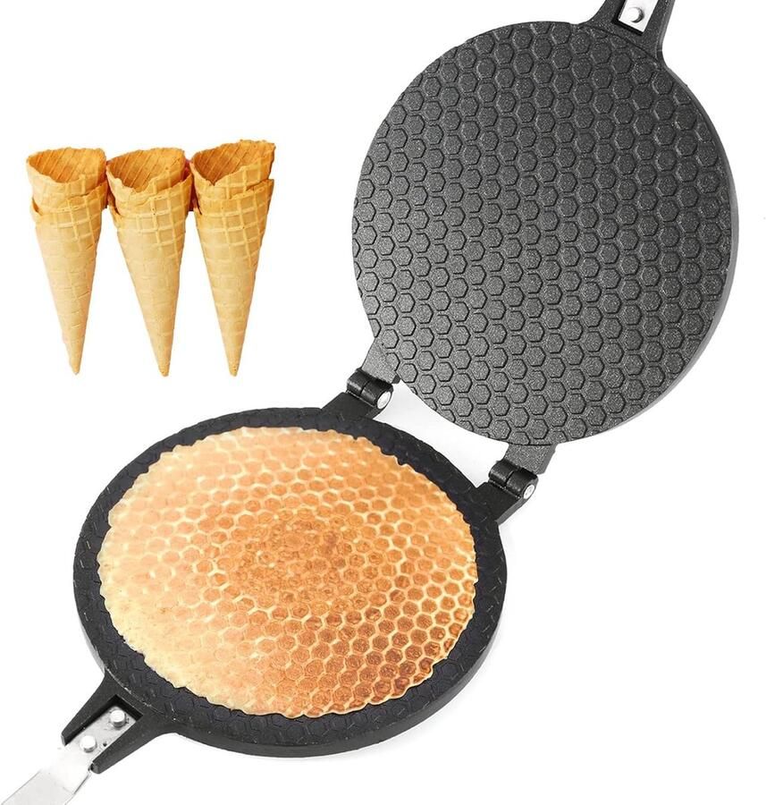 Wafel Hoorntjes Maker IJshoorntjes Bakvorm voor Zelfgemaakte IJs & Loempia's