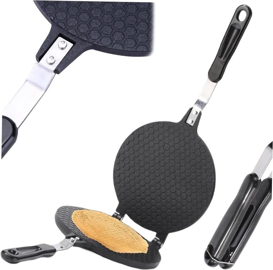 Wafel Kegel Maker IJshoorntjes Machine Desserts Maken Antiaanbaklaag 17 cm Diameter Zwart