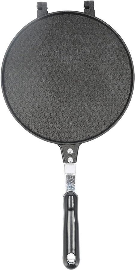 Wafel Kegel Maker Omelet Pan Keuken Gebruik Dubbelzijdig Antiaanbak 43.5x21.7cm Zwart