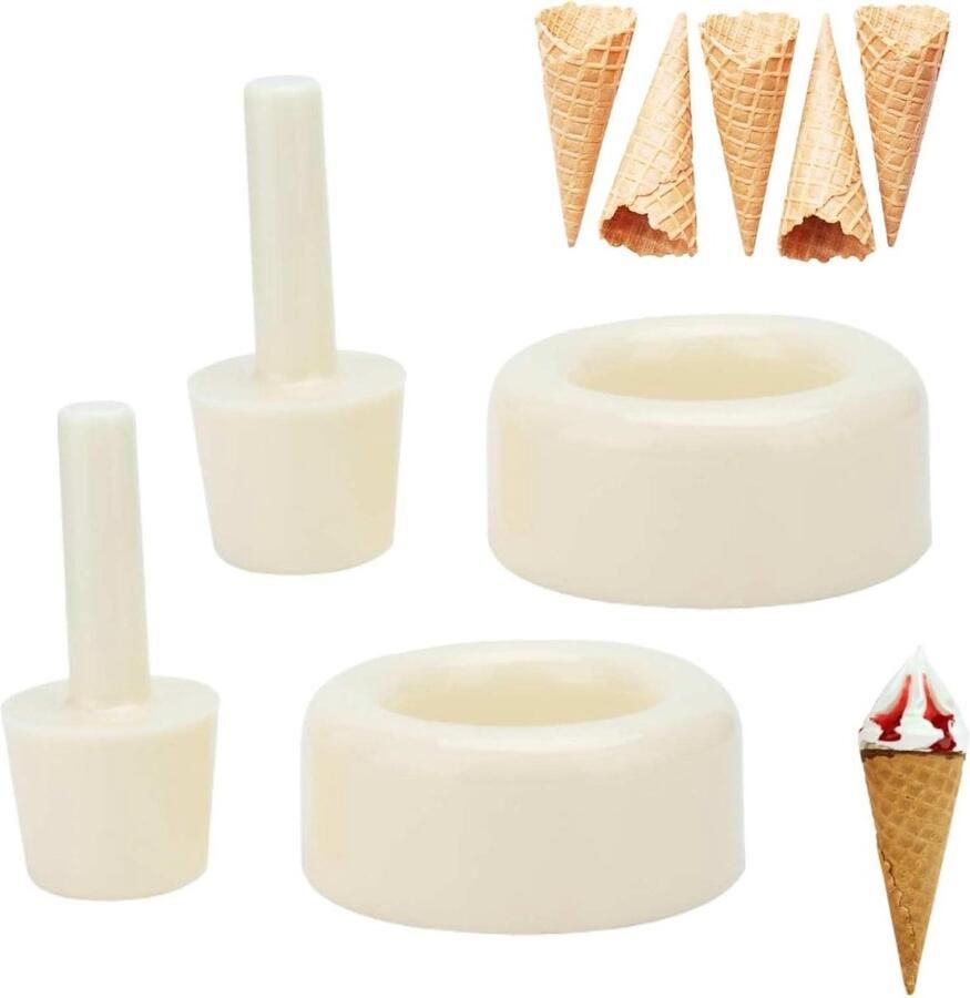 Wafel Kegel Shaper Kegel Roller IJsjes Maken Set van 2 stuks Niet gespecificeerd Wit