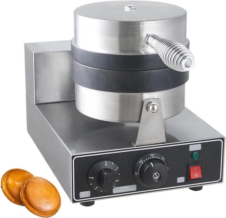Wafel Maker Burger Pers Snacks Maken Dubbelzijdig Verwarmen 1200 Watt Zilver
