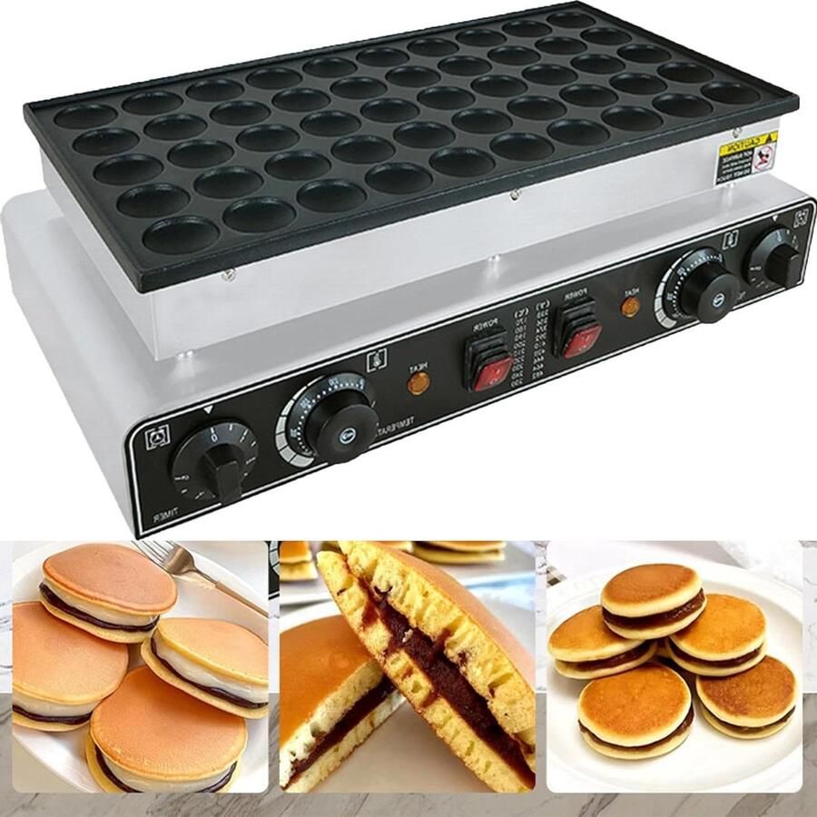 Wafel Maker Pannenkoek Plaat Professioneel Bakken Dubbelzijdig Verwarmen 54x29x16.5 cm Zilver