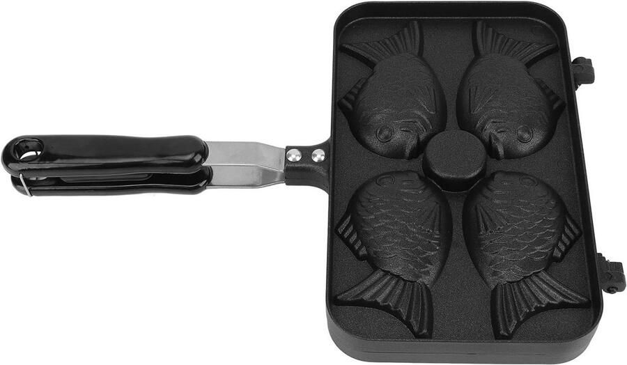 Wafel Pan Taiyaki Frypan Ontbijt Maken Gelijkmatige Verwarming 14.5 x 24 cm Grijs