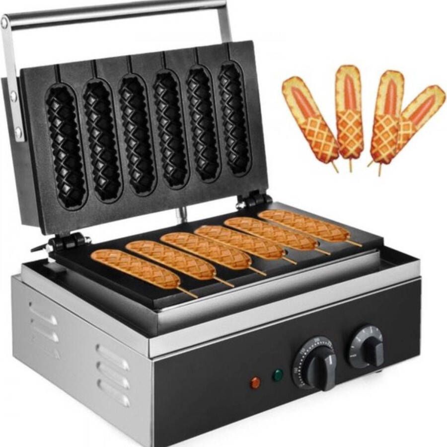 Wafel Worst Maker Elektrisch Corndog Non-stick Keuken Huishoudapparatuur 1500W 220V Zwart