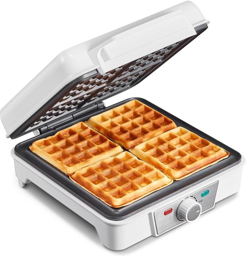Wafelijzer 1200 W voor 4 Wafels Met Overloopbescherming en Instelbare Kleur