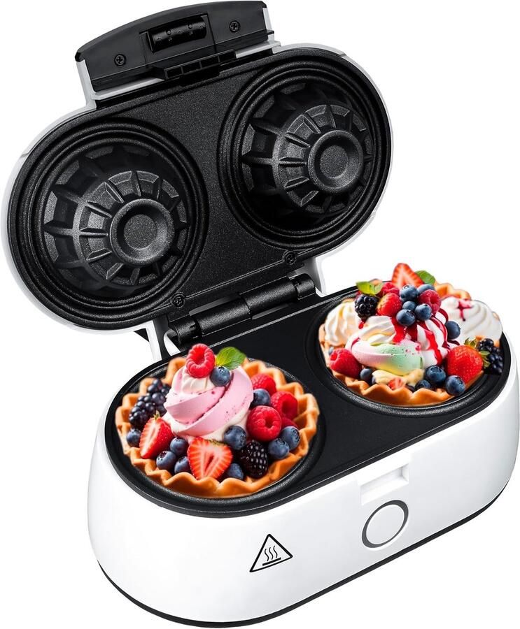 Wafelijzer 1400 watt piekvermogen wafelgrootte 9 x 4 cm niet-verwarmd handvat zwart