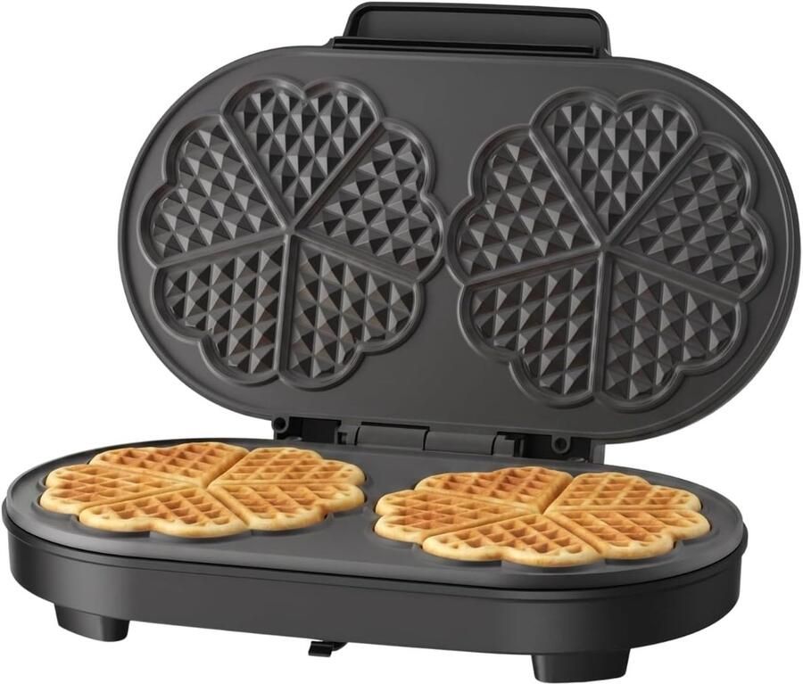 Wafelijzer 1400W Dubbel XL 2 wafels Anti-aanbakplaten 33 6 x 18 2 cm Instelbare temperatuur Indicatorlampjes Koele handgreep RVS afwerking
