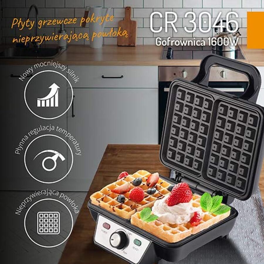 Wafelijzer 1600 W met Antiaanbaklaag Perfect voor Knapperige Wafels