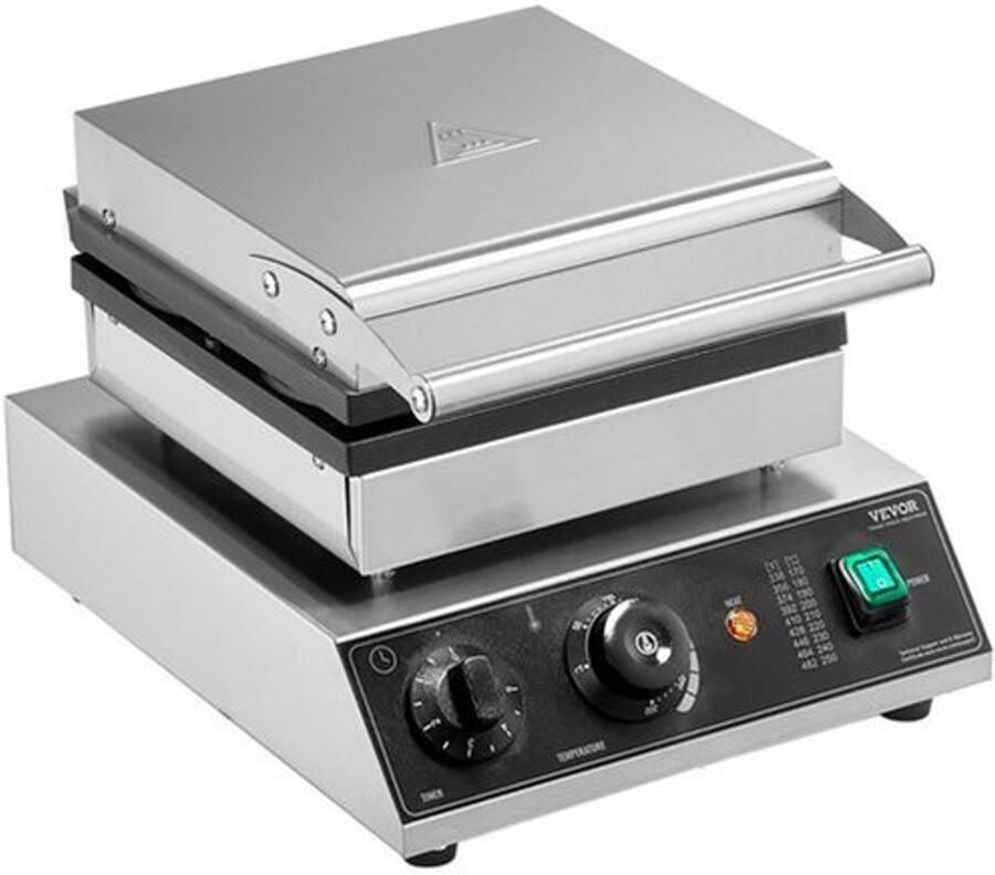 Wafelijzer 1750 W RVS 4 Ronde Wafels Antiaanbaklaag Voor Restaurant En Snackbar