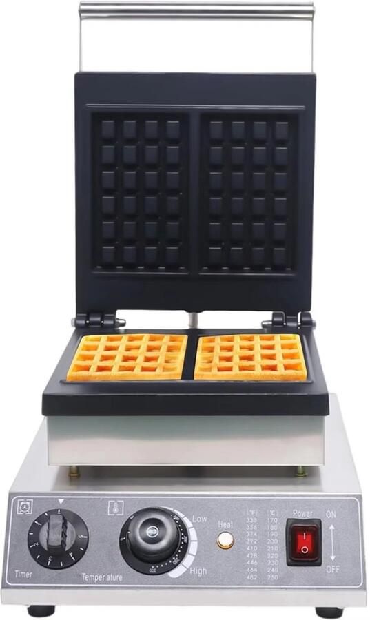 Wafelijzer 1750 W Temperatuur Instelbaar Draaibaar RVS Voor Brusselse Wafels