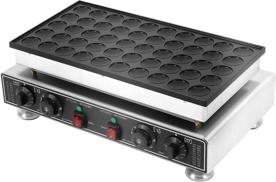Wafelijzer 50 Gaten Cupcake Maker Muffin Apparaat Snacks Maken Roestvrij Staal 54x29x16.5 cm Zilver Zwart