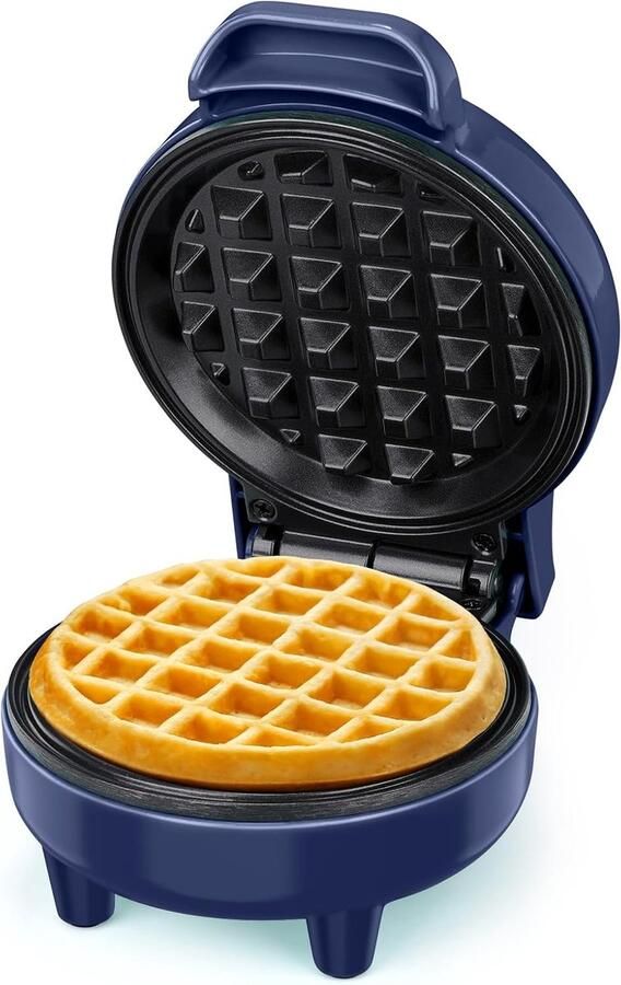 Mini Wafelijzer Wafelmaker Kleine Wafels Maken Antiaanbaklaag Compact Blauw