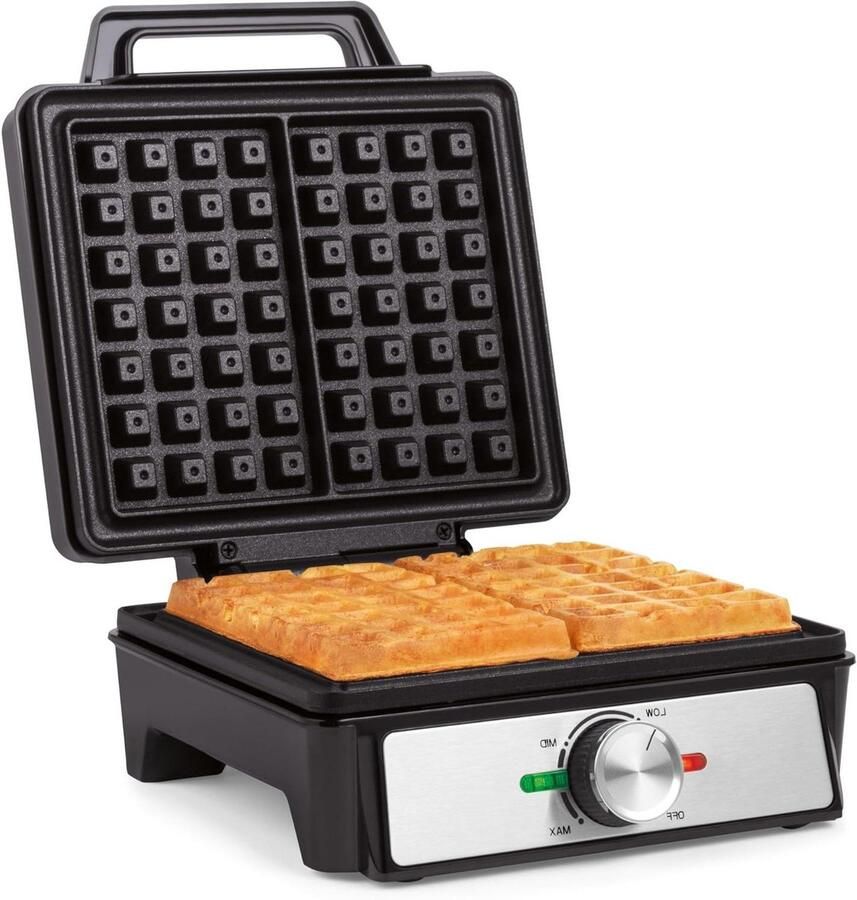 Wafelijzer Apparaat Lekkere Wafels Maken Dubbele Antiaanbakplaten 24 x 20.9 x 10 cm Zwart