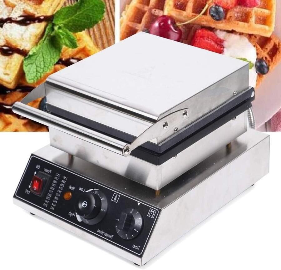 Wafelijzer Apparaat Machine Wafels Bakken 4 Extra Dikke Wafels 2000 Watt Rood