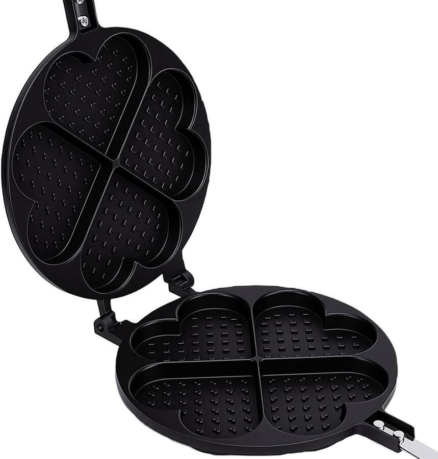 Wafelijzer Bakplaat Wafelpan Koekjesvorm Ontbijt Desserts Maken Antiaanbaklaag Gelijkmatige Warmte 18 x 40 Cm Zwart