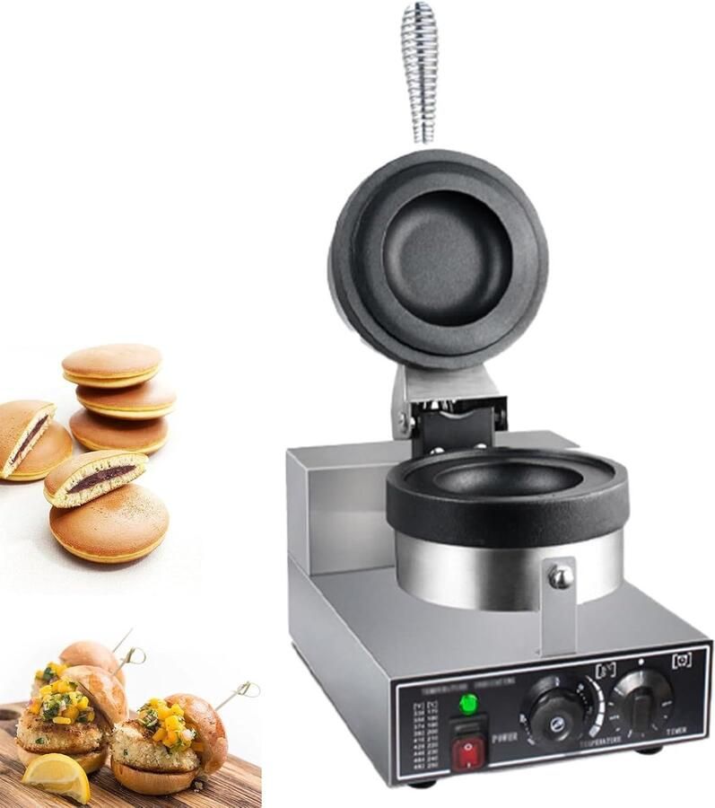 Wafelijzer Burger Panini Pers Snelle Snacks Maken Dubbelzijdig Verwarmen 25x38x28cm Zilverkleurig