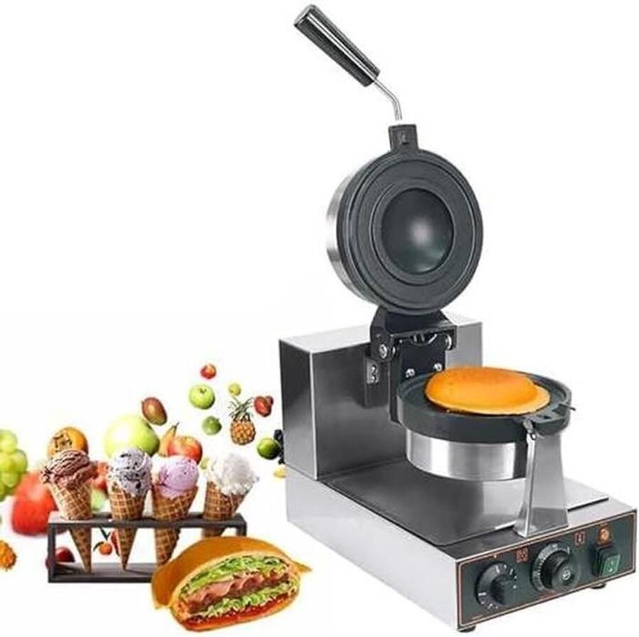 Wafelijzer Burgerpers Lekkere Snacks Instelbare Temperatuur 1300W Zilver
