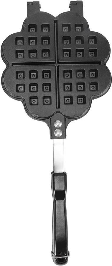 Wafelijzer Cakevorm Bakplaat Zelf Wafels Maken Antiaanbaklaag Uniforme Verwarming 35x14cm Zwart