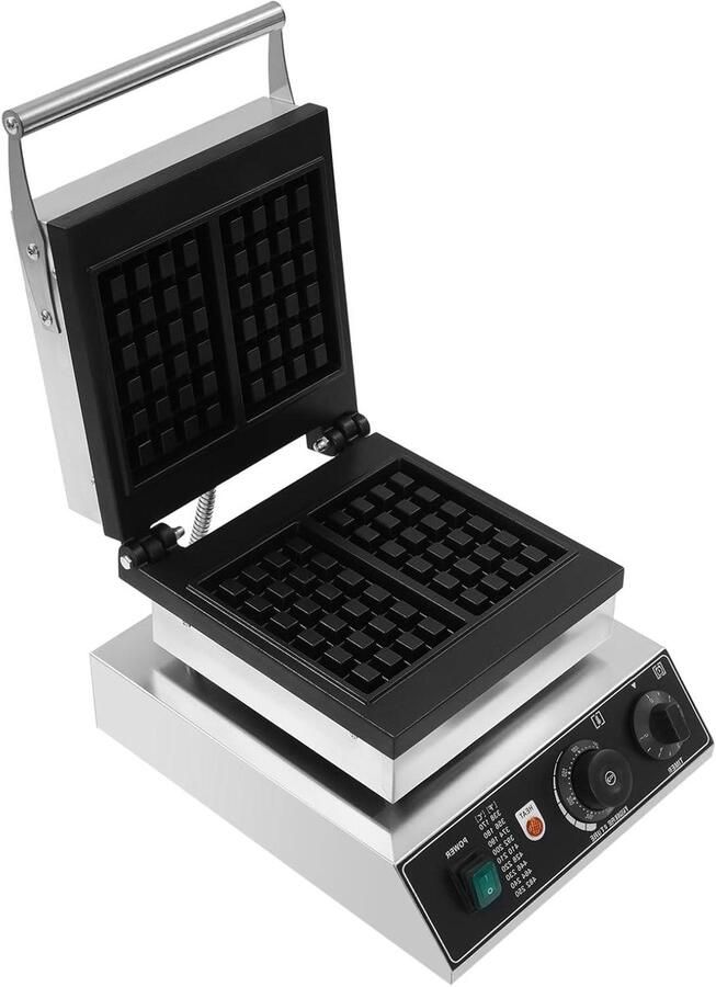Wafelijzer Dubbel Wafelmachine Professioneel Wafels Bakken Met Timer Instelbaar 30 x 36 x 24.5 cm