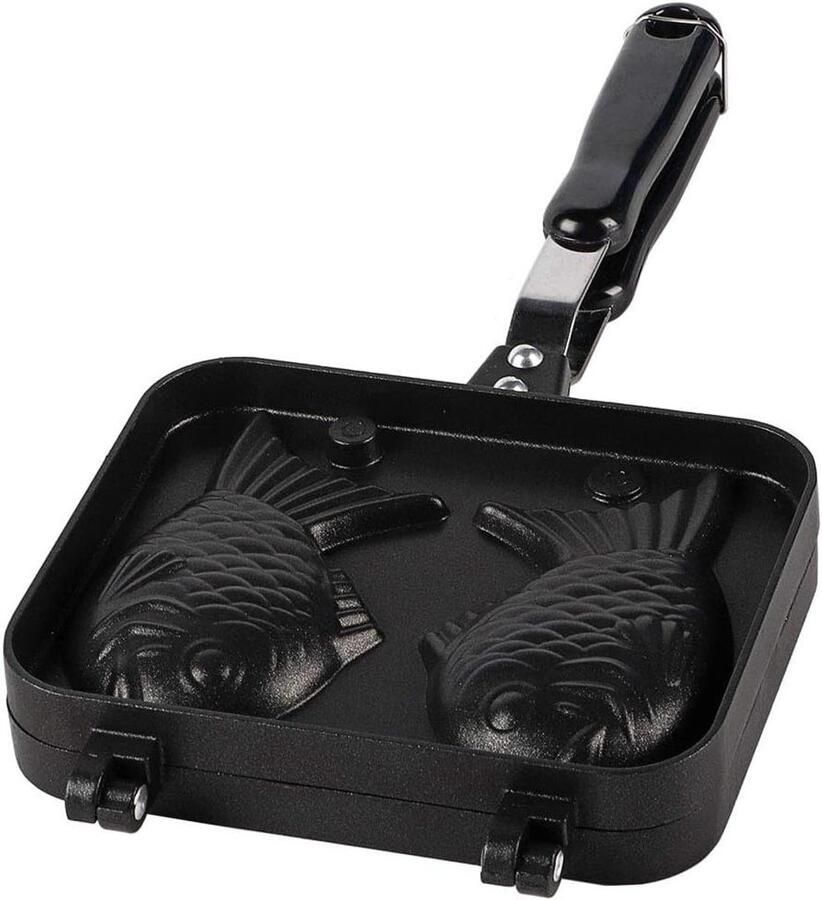 Wafelijzer Dubbele Pan Bakvorm Wafels Vis Zelf Wafels Maken Visvorm Ontwerp 38x19x4 cm Zilver